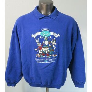 Mens Acme Looney Tunes Oaks Golf 19th‎ Collar Sweater Long Sleeve Size XL Blue